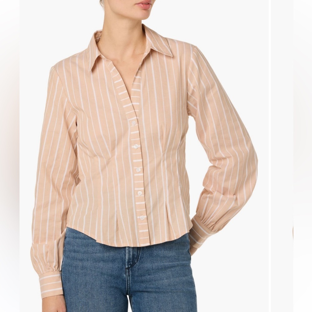 NWT Joes Jeans Stripe Pleated Cotton Button-Up